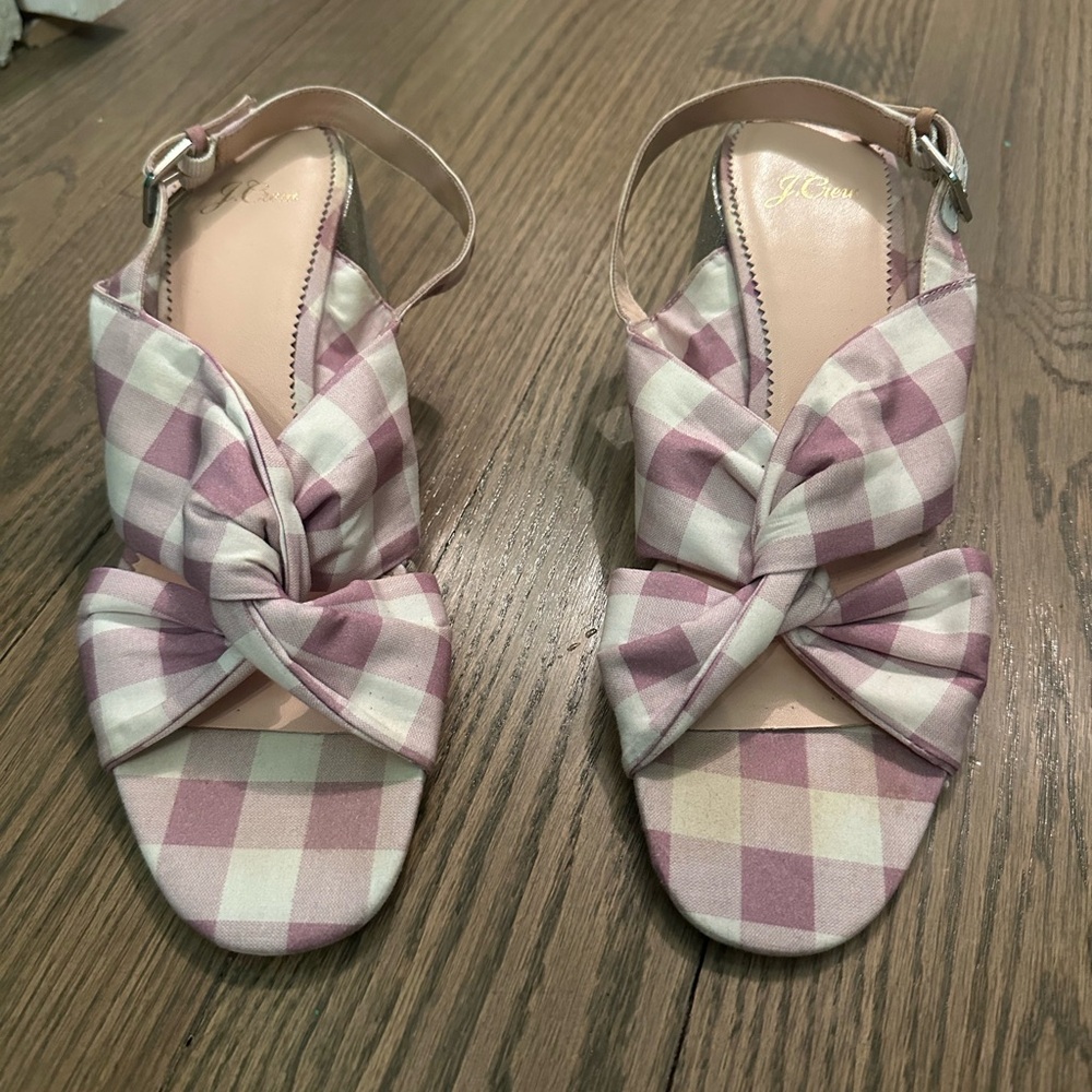 J. Crew Women's Lavender Checkered Sandals